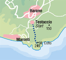 Mappa del sentiero delle Baie Mappa Il sentiero delle Baie